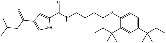 N-(4-[2,4-DI(TERT-PENTYL)PHENOXY]BUTYL)-4-(3-METHYLBUTANOYL)-1H-PYRROLE-2-CARBOXAMIDE Struktur