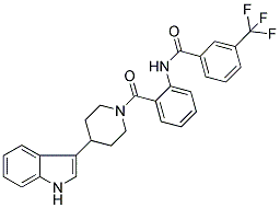 N-[2-((4-(1H-INDOL-3-YL)PIPERIDIN-1-YL)CARBONYL)PHENYL]-3-(TRIFLUOROMETHYL)BENZAMIDE Struktur