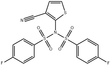 N-(3-CYANO-2-THIENYL)-4-FLUORO-N-[(4-FLUOROPHENYL)SULFONYL]BENZENESULFONAMIDE Struktur