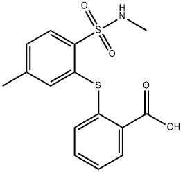 2-((5-METHYL-2-[(METHYLAMINO)SULFONYL]PHENYL)SULFANYL)BENZOIC ACID Struktur