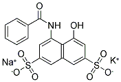 8-BENZAMIDO-1-HYDROXY-3,6-NAPHTHALENEDISULFONIC ACID MONOPOTASSIUM MONOSODIUM SALT Struktur