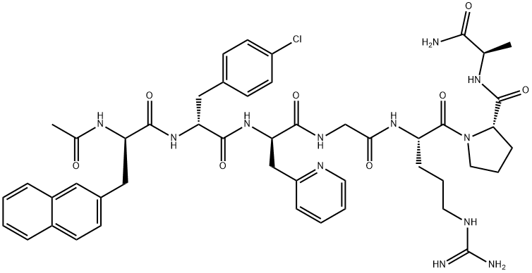 AC-D-2-NAL-4-CHLORO-D-PHE-BETA-(3-PYRIDYL)-D-ALA-GLY-ARG-PRO-D-ALA-NH2 Struktur