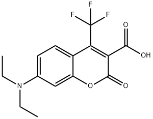 7-(DIETHYLAMINO)-2-OXO-4-(TRIFLUOROMETHYL)-2H-CHROMENE-3-CARBOXYLIC ACID Struktur