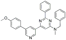 BENZYL-(6-[5-(4-METHOXY-PHENYL)-PYRIDIN-3-YL]-2-PHENYL-PYRIMIDIN-4-YL)-METHYL-AMINE Struktur