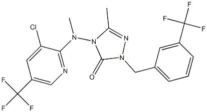 4-[[3-CHLORO-5-(TRIFLUOROMETHYL)-2-PYRIDINYL](METHYL)AMINO]-5-METHYL-2-[3-(TRIFLUOROMETHYL)BENZYL]-2,4-DIHYDRO-3H-1,2,4-TRIAZOL-3-ONE Struktur