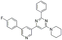 4-[5-(4-FLUORO-PHENYL)-PYRIDIN-3-YL]-2-PHENYL-6-PIPERIDIN-1-YL-PYRIMIDINE Struktur