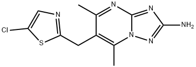 6-[(5-CHLORO-1,3-THIAZOL-2-YL)METHYL]-5,7-DIMETHYL[1,2,4]TRIAZOLO[1,5-A]PYRIMIDIN-2-AMINE Struktur