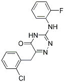 6-(2-CHLORO-BENZYL)-3-(2-FLUORO-PHENYLAMINO)-4H-[1,2,4]TRIAZIN-5-ONE Struktur