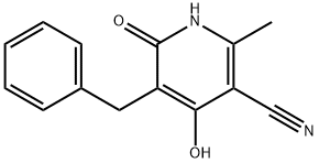 5-BENZYL-4-HYDROXY-2-METHYL-6-OXO-1,6-DIHYDROPYRIDINE-3-CARBONITRILE Struktur