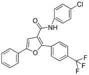 N-(4-CHLOROPHENYL)-5-PHENYL-2-(4-(TRIFLUOROMETHYL)PHENYL)FURAN-3-CARBOXAMIDE Struktur