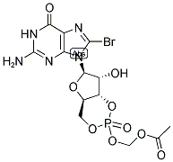 GUANOSINE 3',5'-CYCLIC MONOPHOSPHATE, 8-BROMO-, ACETOXYMETHYL ESTER Struktur