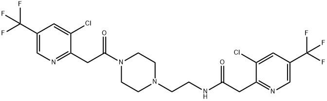 2-[3-CHLORO-5-(TRIFLUOROMETHYL)-2-PYRIDINYL]-N-[2-(4-(2-[3-CHLORO-5-(TRIFLUOROMETHYL)-2-PYRIDINYL]ACETYL)PIPERAZINO)ETHYL]ACETAMIDE Struktur