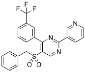 5-(BENZYLSULFONYL)-2-(PYRIDIN-3-YL)-4-[3-(TRIFLUOROMETHYL)PHENYL]PYRIMIDINE Struktur