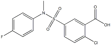 2-CHLORO-5-[(4-FLUORO-PHENYL)-METHYL-SULFAMOYL]-BENZOIC ACID Struktur