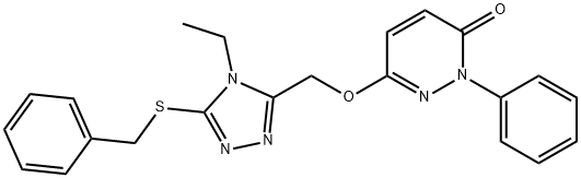 6-([5-(BENZYLSULFANYL)-4-ETHYL-4H-1,2,4-TRIAZOL-3-YL]METHOXY)-2-PHENYL-3(2H)-PYRIDAZINONE Struktur