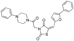 (E)-3-(2-OXO-2-(4-PHENYLPIPERAZIN-1-YL)ETHYL)-5-((5-PHENYLFURAN-2-YL)METHYLENE)THIAZOLIDINE-2,4-DIONE Struktur