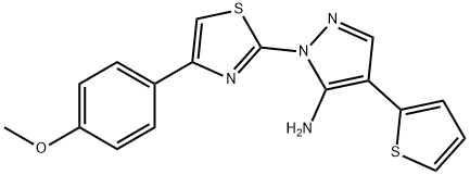 1-[4-(4-METHOXYPHENYL)-1,3-THIAZOL-2-YL]-4-(2-THIENYL)-1H-PYRAZOL-5-AMINE Struktur