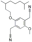 2-METHOXY-5-(3',7'-DIMETHYLOCTYLOXY)BENZENE-1,4-DIACETONITRILE Struktur