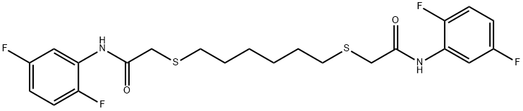 2-[(6-([2-(2,5-DIFLUOROANILINO)-2-OXOETHYL]SULFANYL)HEXYL)SULFANYL]-N-(2,5-DIFLUOROPHENYL)ACETAMIDE Struktur