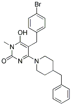 4-(4-BENZYL-PIPERIDIN-1-YL)-5-(4-BROMO-BENZYL)-6-HYDROXY-1-METHYL-1H-PYRIMIDIN-2-ONE Struktur