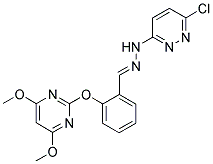 1,2-DIAZA-3-[2-[(4,6-DIMETHOXYPYRIMIDIN-2-YL)OXY]PHENYL]-1-(6-CHLOROPYRIDAZIN-3-YL)PROP-2-ENE Struktur