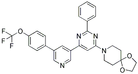 8-(2-PHENYL-6-[5-(4-TRIFLUOROMETHOXY-PHENYL)-PYRIDIN-3-YL]-PYRIMIDIN-4-YL)-1,4-DIOXA-8-AZA-SPIRO[4.5]DECANE Struktur