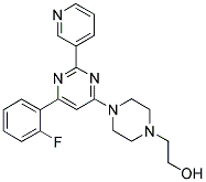 2-(4-[6-(2-FLUOROPHENYL)-2-PYRIDIN-3-YLPYRIMIDIN-4-YL]PIPERAZIN-1-YL)ETHANOL Struktur