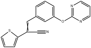 (E)-3-[3-(2-PYRIMIDINYLOXY)PHENYL]-2-(2-THIENYL)-2-PROPENENITRILE Struktur