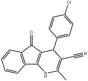4-(4-CHLOROPHENYL)-2-METHYL-5-OXO-4,5-DIHYDRO-1H-INDENO[1,2-B]PYRIDINE-3-CARBONITRILE Struktur