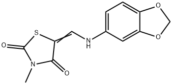 5-[(E)-(1,3-BENZODIOXOL-5-YLAMINO)METHYLIDENE]-3-METHYL-1,3-THIAZOLANE-2,4-DIONE Struktur