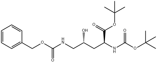 TERT-BUTYL-(2S,4R)-N'-(BENZYLOXYCARBONYL)-N'-(BENZYLOXYCARBONYL)-4-HYDROXYORNITHINATE Struktur