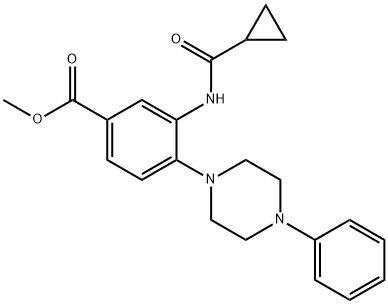 METHYL 3-[(CYCLOPROPYLCARBONYL)AMINO]-4-(4-PHENYLPIPERAZINO)BENZENECARBOXYLATE Struktur