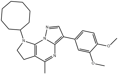 4-(8-CYCLOOCTYL-5-METHYL-7,8-DIHYDRO-6H-PYRAZOLO[1,5-A]PYRROLO[3,2-E]PYRIMIDIN-3-YL)-2-METHOXYPHENYL METHYL ETHER Struktur