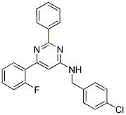 N-(4-CHLOROBENZYL)-6-(2-FLUOROPHENYL)-2-PHENYLPYRIMIDIN-4-AMINE Struktur