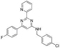 N-(4-CHLOROBENZYL)-6-(4-FLUOROPHENYL)-2-PYRIDIN-2-YLPYRIMIDIN-4-AMINE Struktur