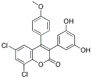 6,8-DICHLORO-4-(3',5'-DIHYDROXYPHENYL)-4-(4'-METHOXYPHENYL)COUMARIN Struktur