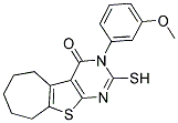 2-MERCAPTO-3-(3-METHOXY-PHENYL)-3,5,6,7,8,9-HEXAHYDRO-10-THIA-1,3-DIAZA-BENZO[A]AZULEN-4-ONE Struktur