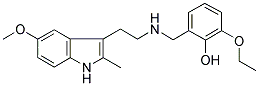 2-ETHOXY-6-(([2-(5-METHOXY-2-METHYL-1H-INDOL-3-YL)ETHYL]AMINO)METHYL)PHENOL Struktur