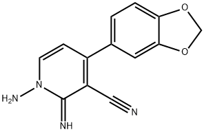 1-AMINO-4-(1,3-BENZODIOXOL-5-YL)-2-IMINO-1,2-DIHYDRO-3-PYRIDINECARBONITRILE Struktur