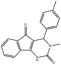 3-METHYL-4-(4-METHYLPHENYL)-3,4-DIHYDRO-1H-INDENO[1,2-D]PYRIMIDINE-2,5-DIONE Struktur