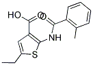 5-ETHYL-2-[(2-METHYLBENZOYL)AMINO]THIOPHENE-3-CARBOXYLIC ACID Struktur