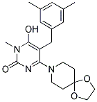 5-(3,5-DIMETHYL-BENZYL)-4-(1,4-DIOXA-8-AZA-SPIRO[4.5]DEC-8-YL)-6-HYDROXY-1-METHYL-1H-PYRIMIDIN-2-ONE Struktur