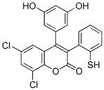 6,8-DICHLORO-4-(3',5'-DIHYDROXYPHENYL)-3-(2-THIOPHENYL)COUMARIN Struktur