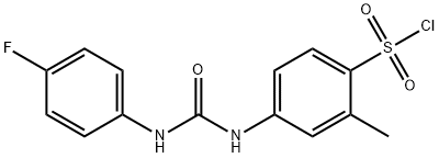 4-[3-(4-FLUORO-PHENYL)-UREIDO]-2-METHYL-BENZENE SULFONYL CHLORIDE Struktur