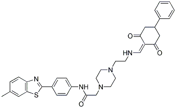 2-(4-(2-((2,6-DIOXO-4-PHENYLCYCLOHEXYLIDENE)METHYLAMINO)ETHYL)PIPERAZIN-1-YL)-N-(4-(6-METHYLBENZO[D]THIAZOL-2-YL)PHENYL)ACETAMIDE Struktur