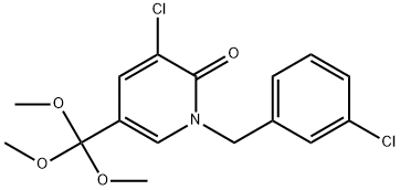 3-CHLORO-1-(3-CHLOROBENZYL)-5-(TRIMETHOXYMETHYL)-2(1H)-PYRIDINONE Struktur