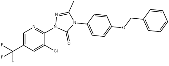 4-[4-(BENZYLOXY)PHENYL]-2-[3-CHLORO-5-(TRIFLUOROMETHYL)-2-PYRIDINYL]-5-METHYL-2,4-DIHYDRO-3H-1,2,4-TRIAZOL-3-ONE Struktur