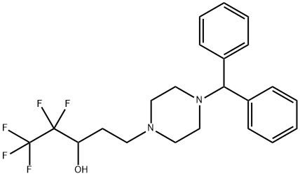 5-(4-BENZHYDRYLPIPERAZINO)-1,1,1,2,2-PENTAFLUORO-3-PENTANOL Struktur