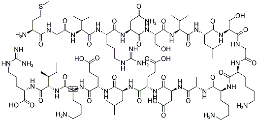 H-MET-GLY-VAL-ARG-ASN-SER-VAL-LEU-SER-GLY-LYS-LYS-ALA-ASP-GLU-LEU-GLU-LYS-ILE-ARG-OH Struktur