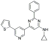 N-CYCLOPROPYL-2-PHENYL-6-(5-THIEN-2-YLPYRIDIN-3-YL)PYRIMIDIN-4-AMINE Struktur